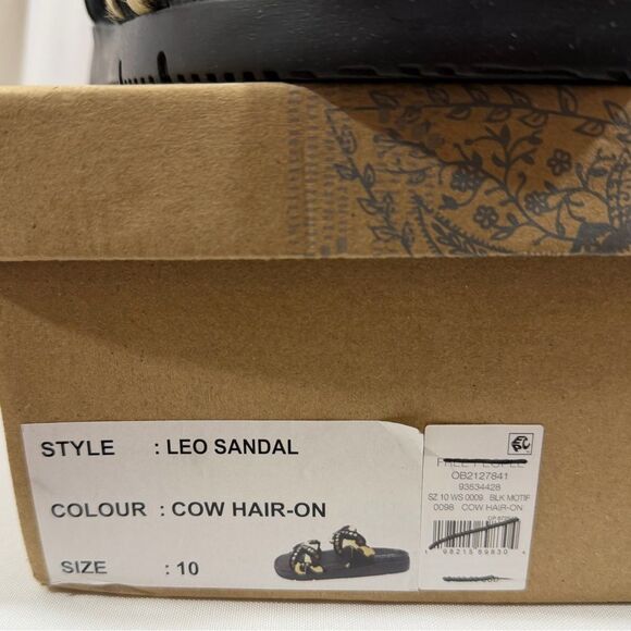 Free People Leo Sandal with Cow Hair-On Detail Size 10 New in Box NWT
